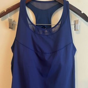 Navy Lululemon athletic tank top with bra built in. Size 10